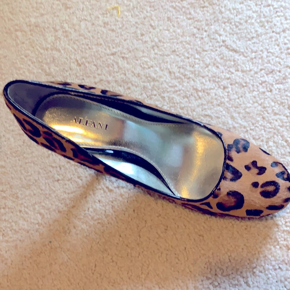 Leopard wedge pumps! Like new